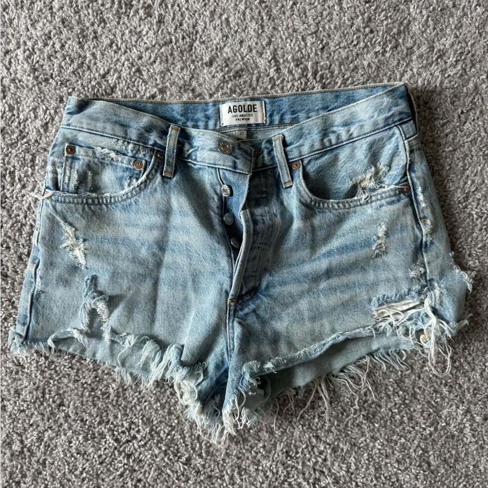 Agolde Parker High Waisted Denim Shorts. Size 27.
